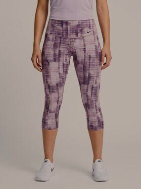 Nike Power Legend Dri Fit Cropped Leggings in Pink and Purple